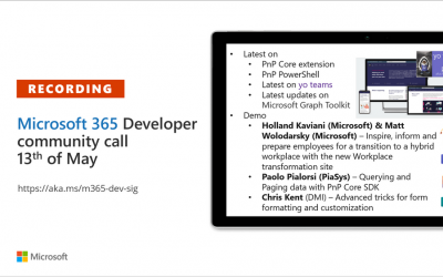 Microsoft 365 Developer Community Call recording – 13th of May, 2021