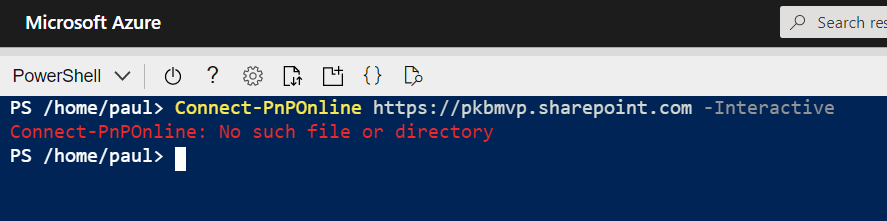 Azure Shell - doesn't support interactive login