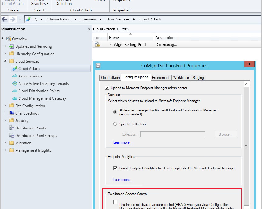 Use Intune RBAC for tenant attach with Configuration Manager Technical Preview 2106