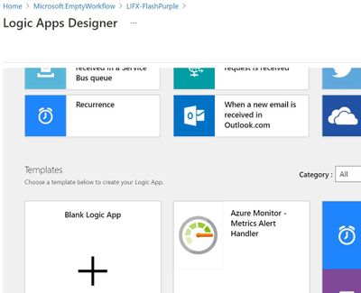 Logic Apps Designer has a built-in template for Azure Monitor Metrics alerts