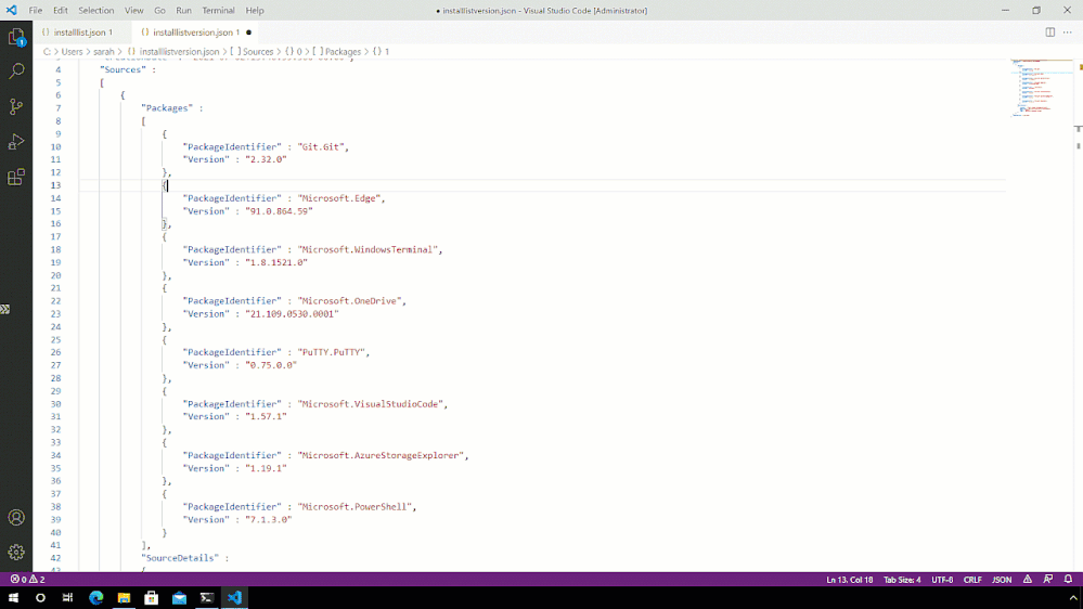 wingeteditexportfile.gif Windows Package Manager modify export list