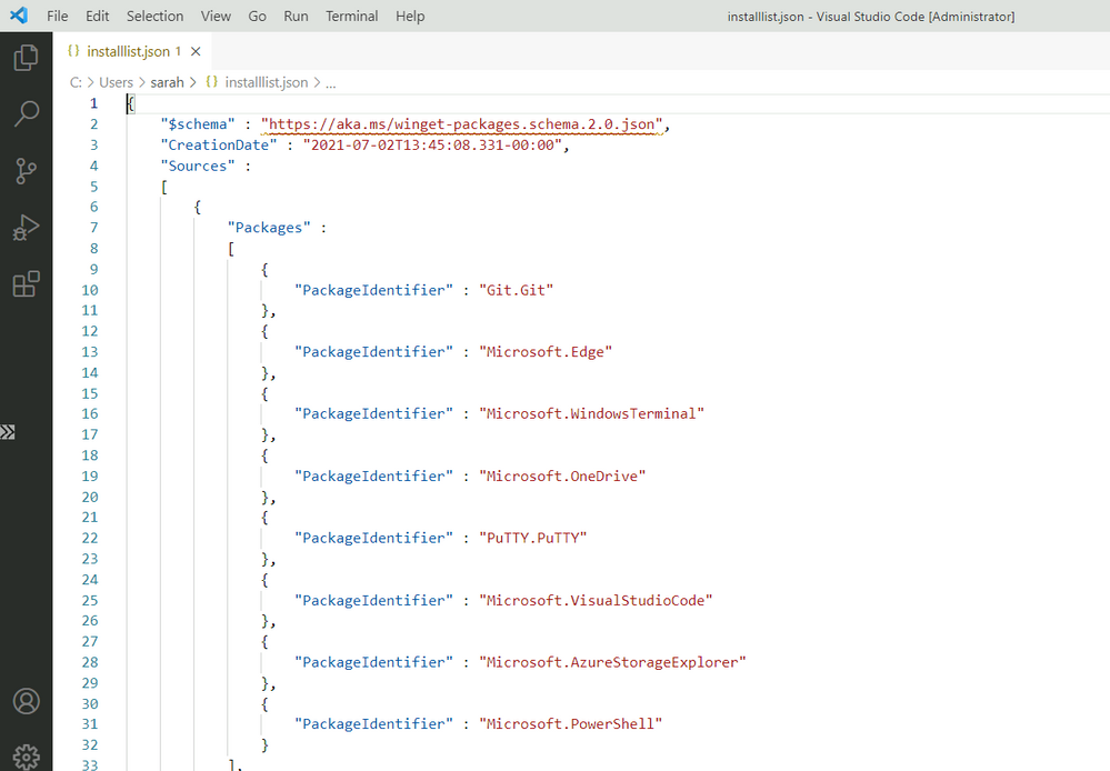 wingetexport2.PNG Windows Package Manager export list