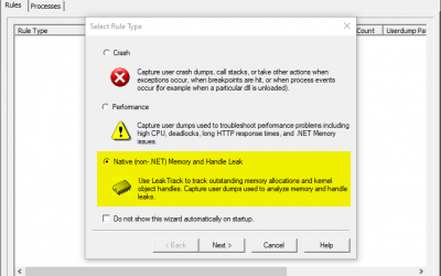 Memory dumps to study a memory-leak performance issue