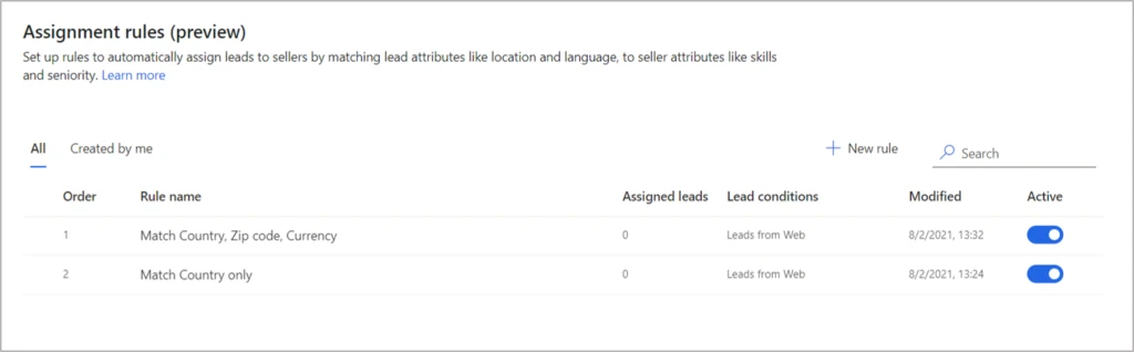 Assignment rules (preview)