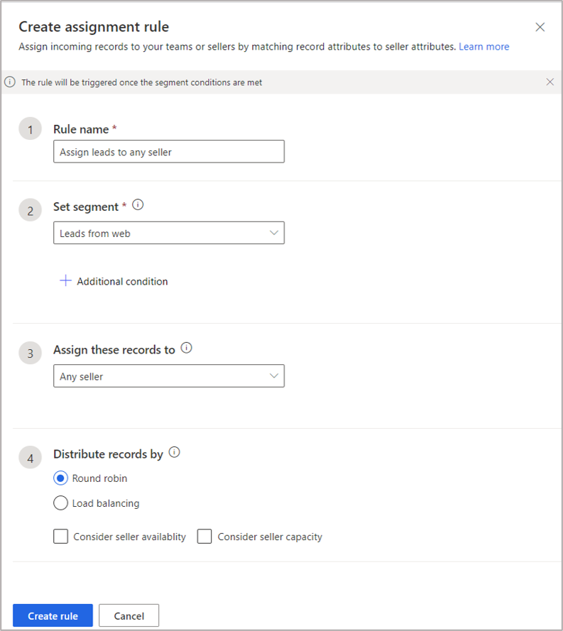 Create assignment rule