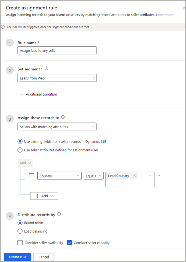 Create assignment rule