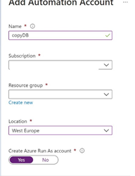 How to copy an Azure SQL Database to a different server or subscription using Azure Automation
