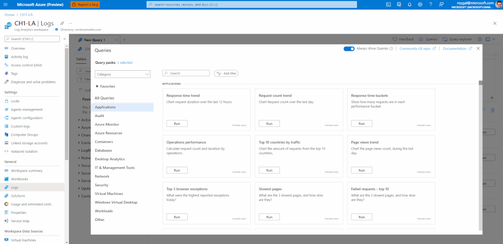 Log Analytics Legacy Queries experience update