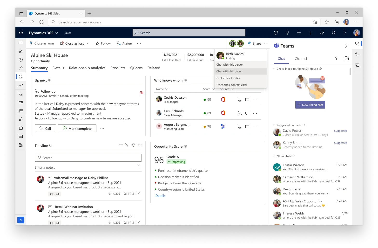 Copresence on Dynamics 365 records and Live Profile Card