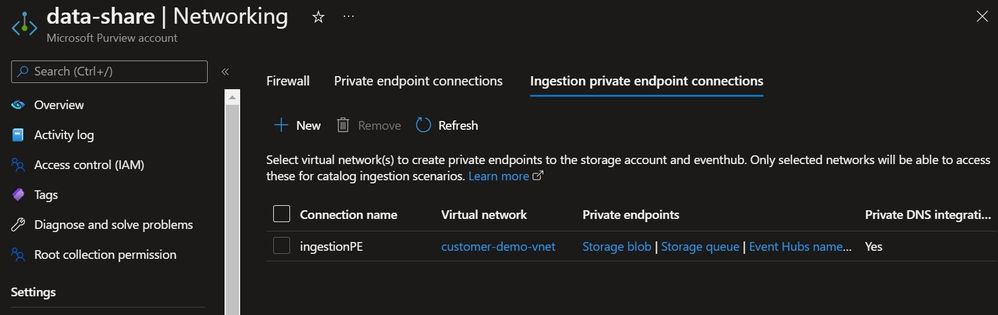 Purview ingestion private endpoint