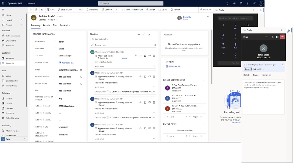Boost seller productivity with embedded Teams calls and conversation intelligence