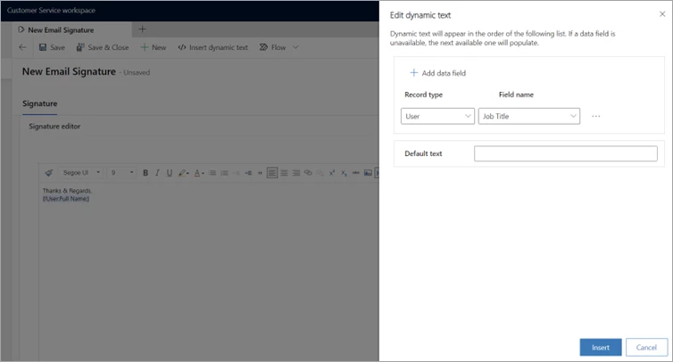 New email signature features in Customer Service improve agent productivity