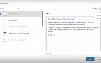 Find email templates faster in Customer Service