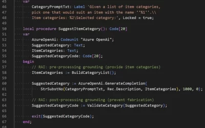 Get started with developing generative AI features for Dynamics 365 Business Central