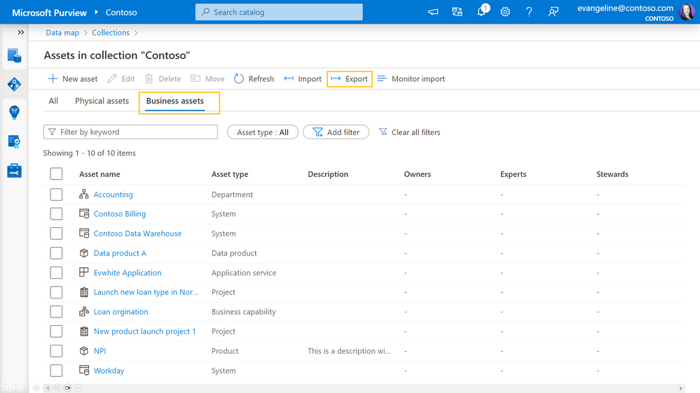 Now in preview: Export your business assets from Microsoft Purview