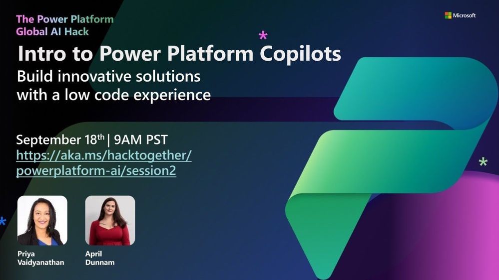 Picture showing Intro to Copilots session banner