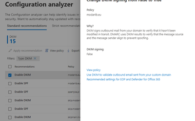 Updates to Configuration Analyzer in Microsoft defender for Office 365