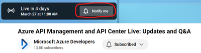 Announcing API Management and API Center Community Live Stream on Wednesday, March 27th