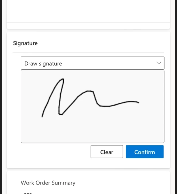 Capture customer signatures with the new Signature control in Dynamics 365 Field Service Mobile