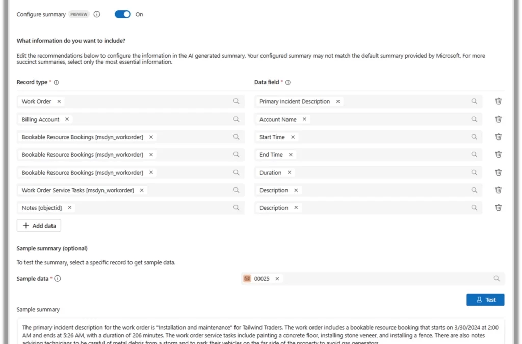 Announcing configurable Copilot summaries in Field Service