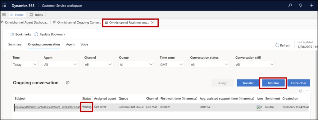 Enhance supervisor visibility by monitoring waiting chats