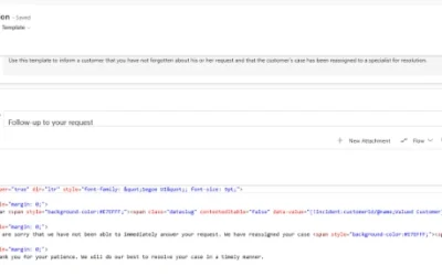 Email editor template changes in Dynamics 365 Customer Service